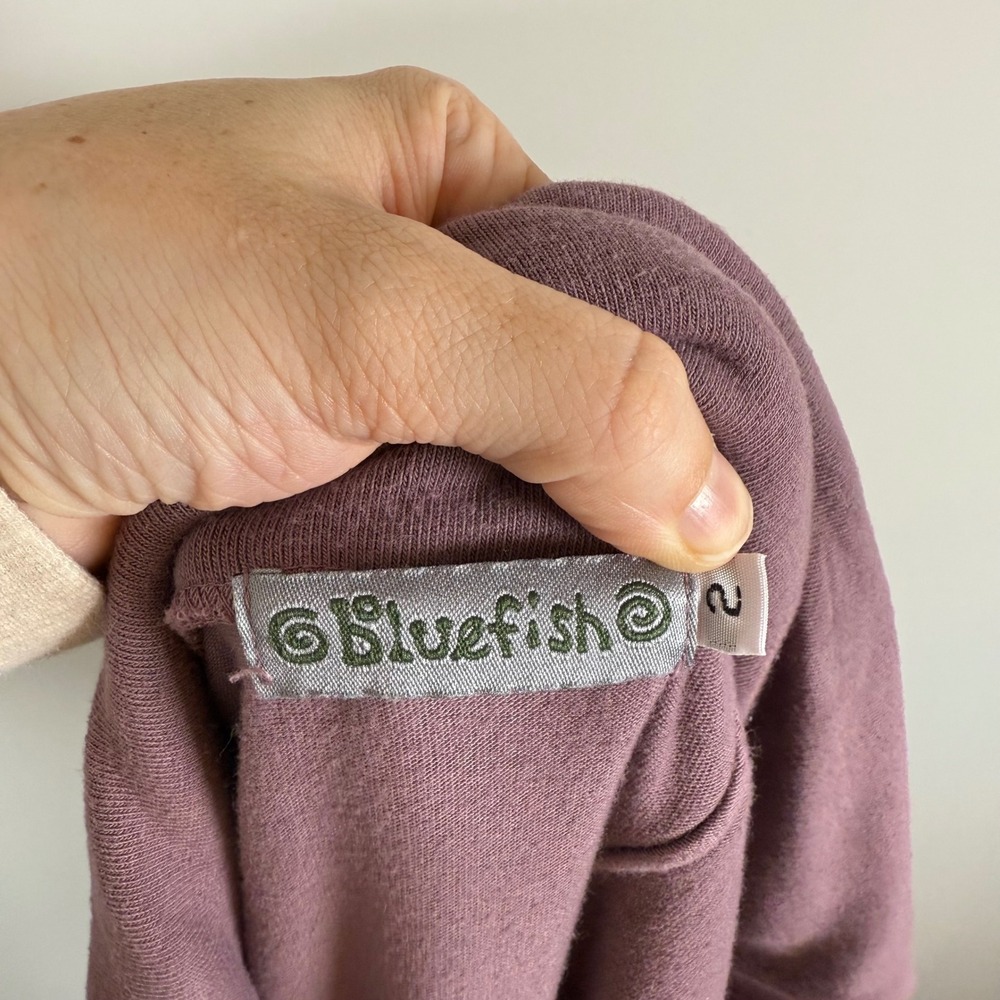 Bluefish Barclay Fold‎ Over Lantern Bell Shape Midi Skirt Size 2 Plum Lagenlook - Picture 5 of 6